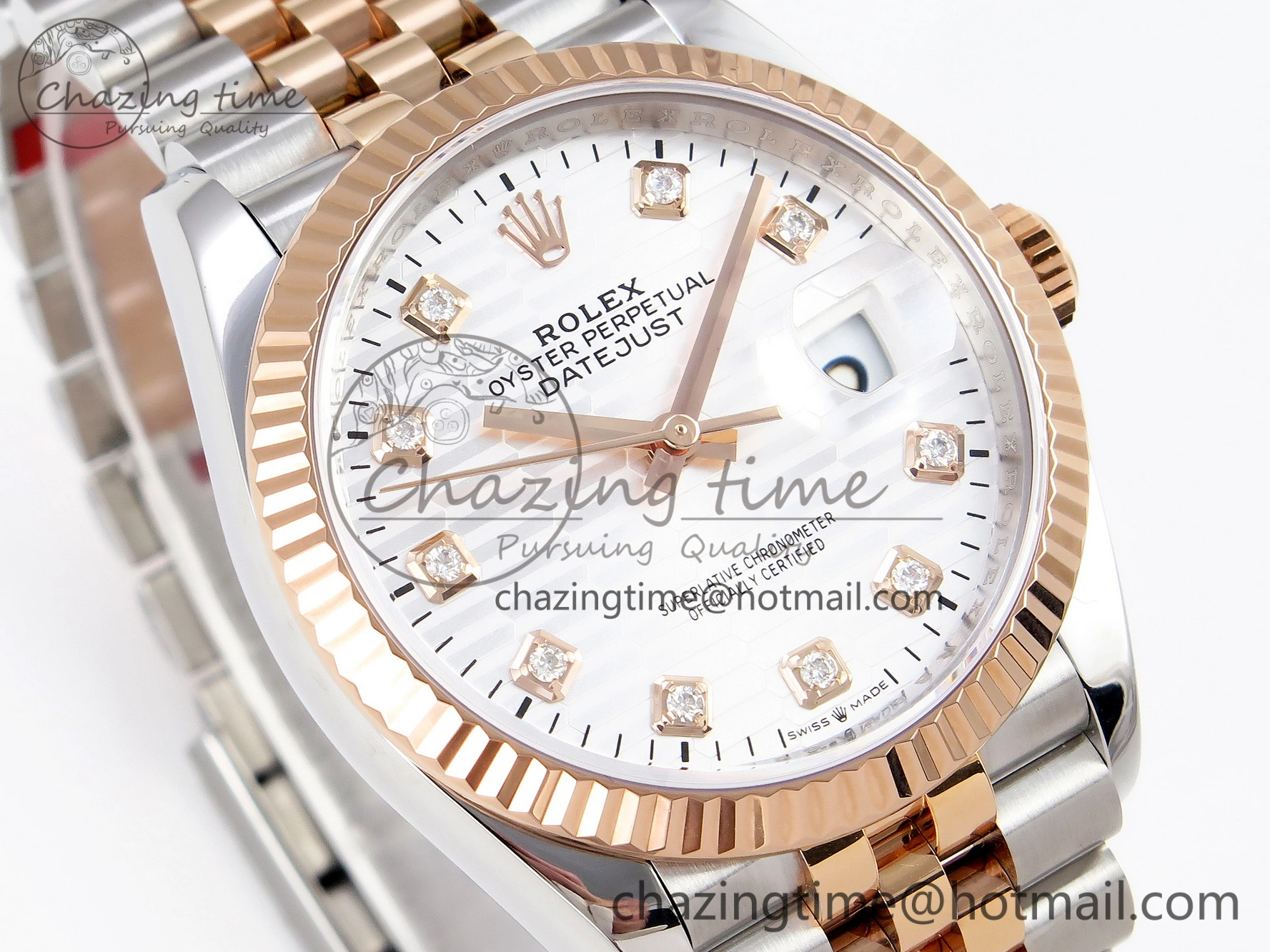 DateJust 36 SS 126231 VSF 1:1 Best Edition 904L Steel Silver Textured Diamonds Dial on Jubilee Bracelet VS3235