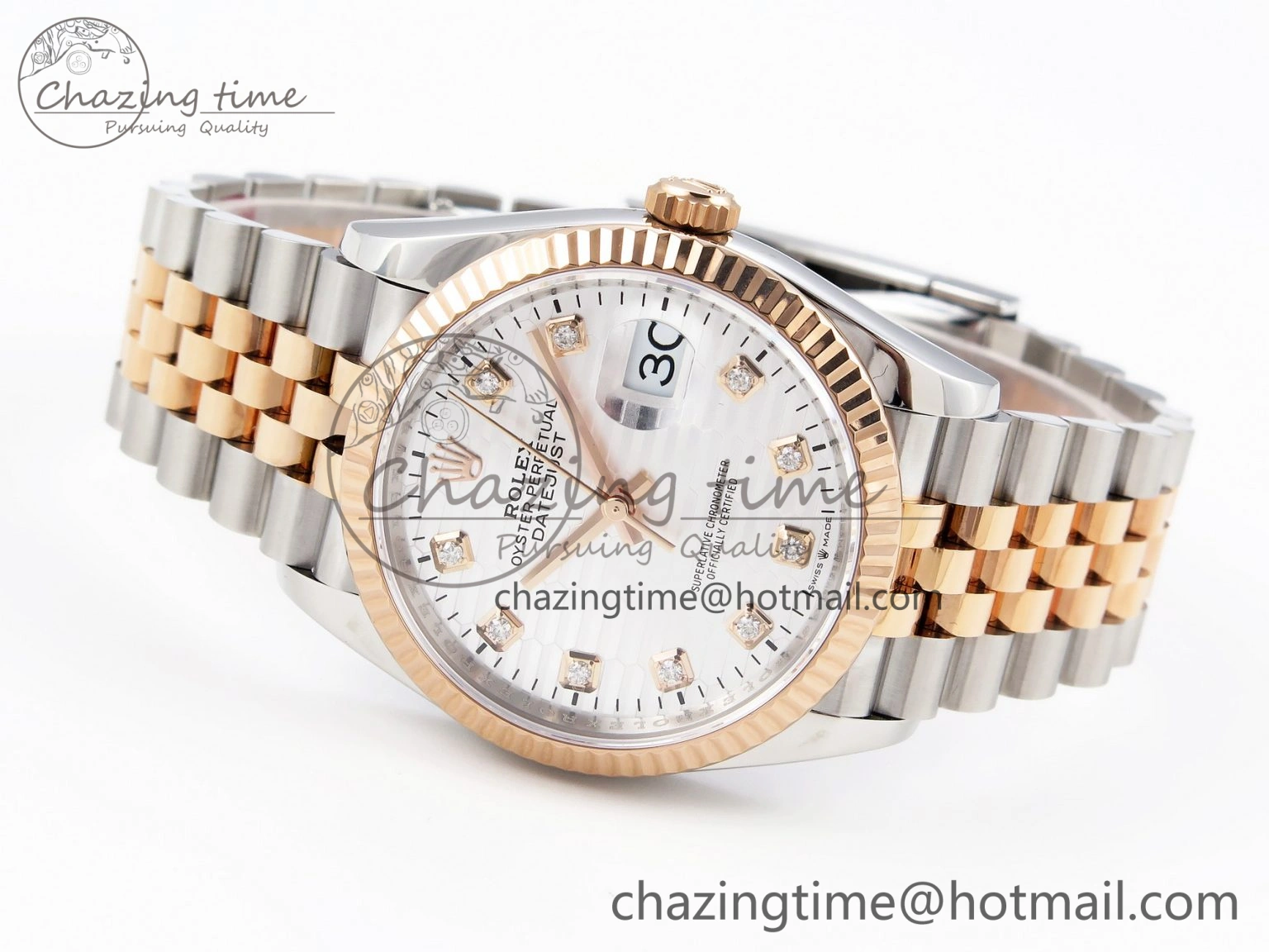 DateJust 36 SS 126231 VSF 1:1 Best Edition 904L Steel Silver Textured Diamonds Dial on Jubilee Bracelet VS3235