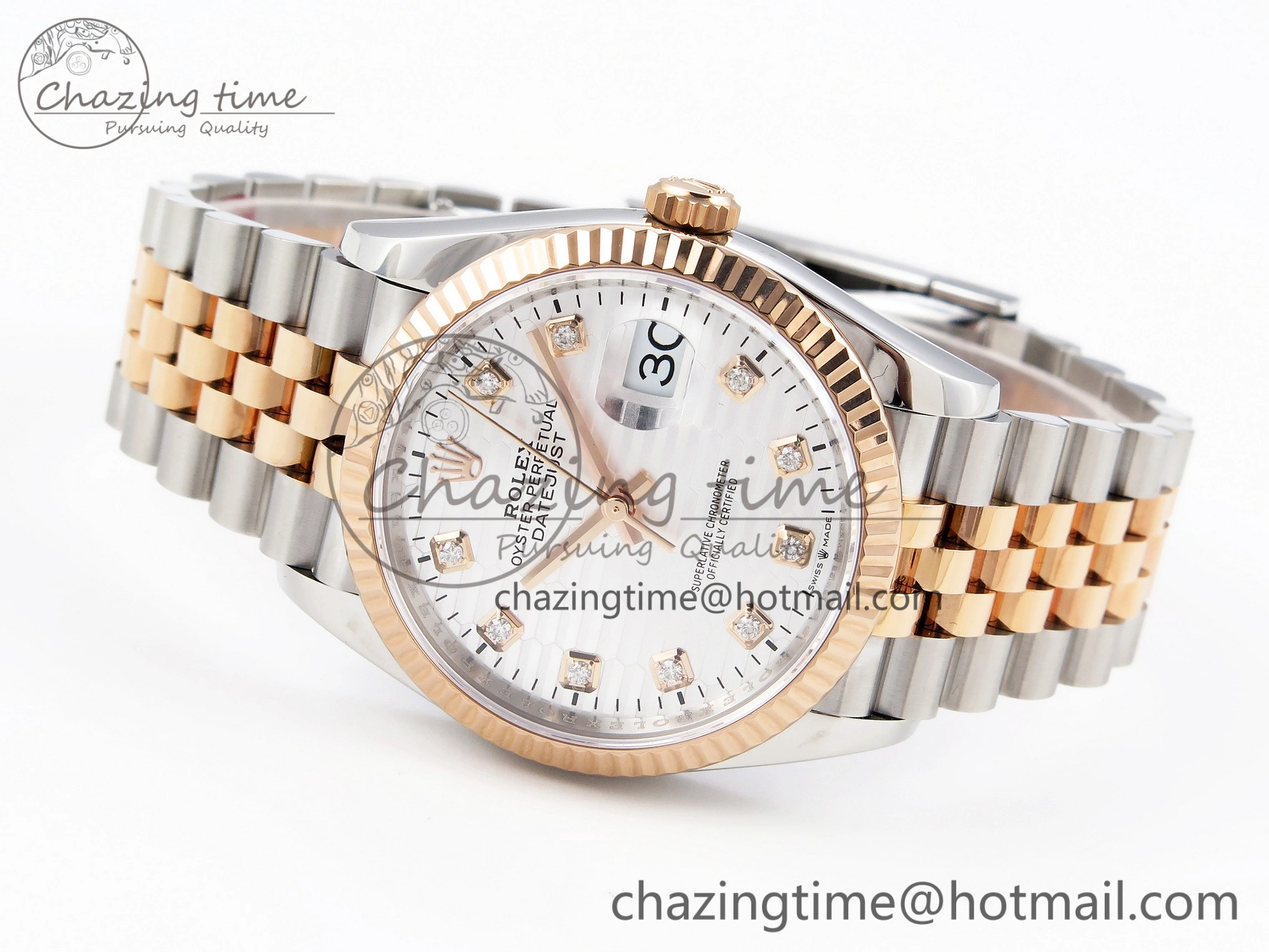 DateJust 36 SS 126231 VSF 1:1 Best Edition 904L Steel Silver Textured Diamonds Dial on Jubilee Bracelet VS3235