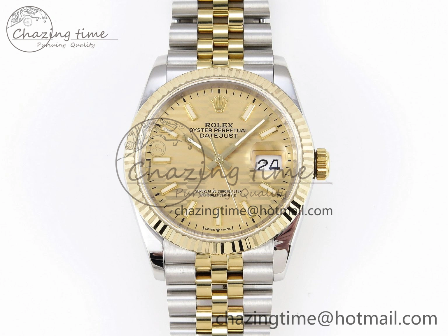 DateJust 36 SS 126233 BP Maker 1:1 Best Edition YG Textured Dial on SS YG Jubilee Bracelet A2824