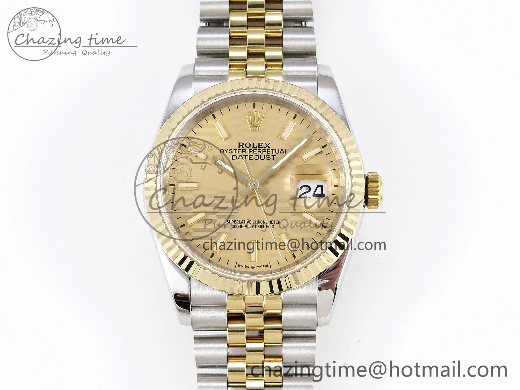 DateJust 36 SS 126233 BP Maker 1:1 Best Edition YG Textured Dial on SS YG Jubilee Bracelet A2824