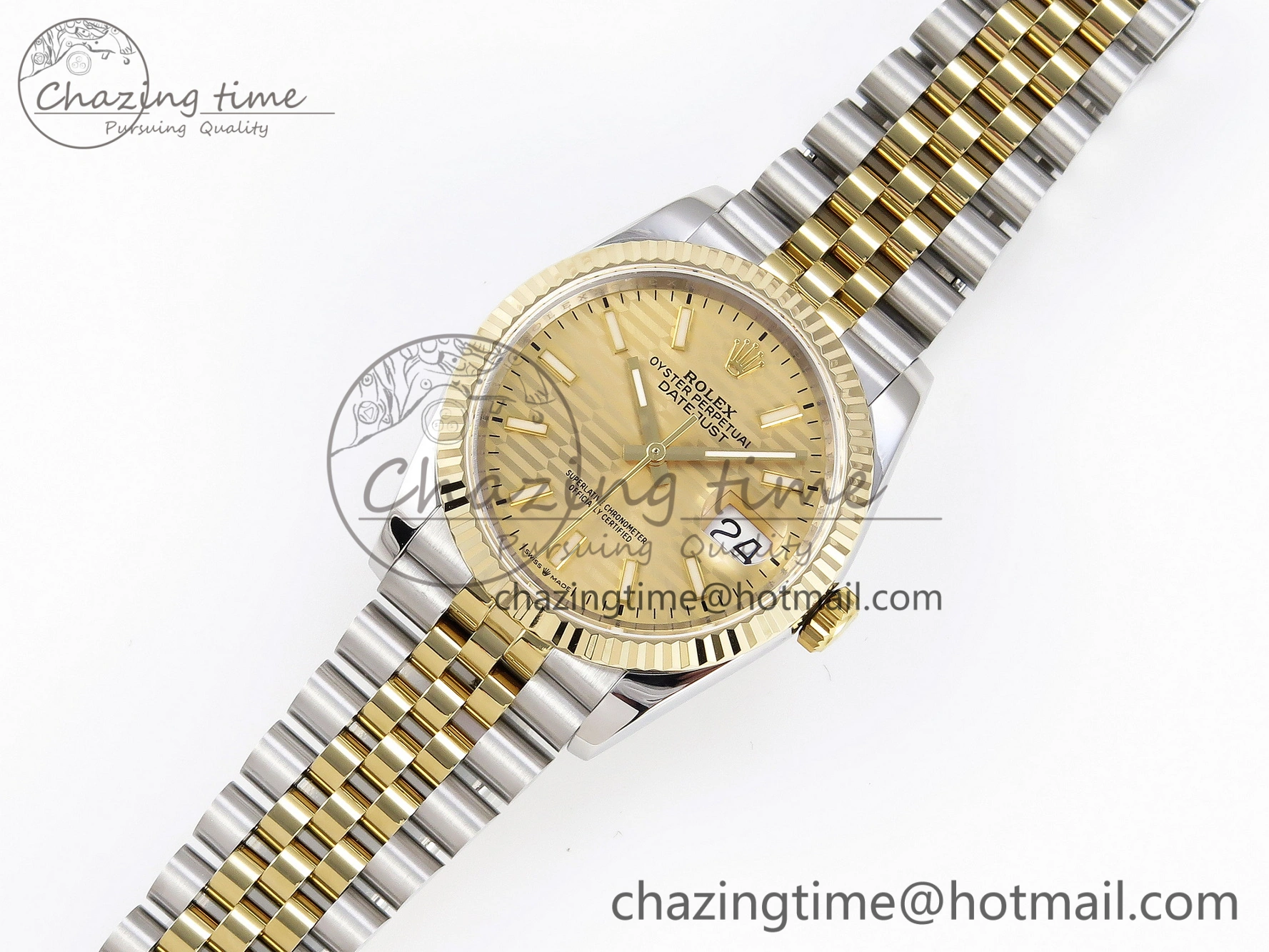 DateJust 36 SS 126233 BP Maker 1:1 Best Edition YG Textured Dial on SS YG Jubilee Bracelet A2824