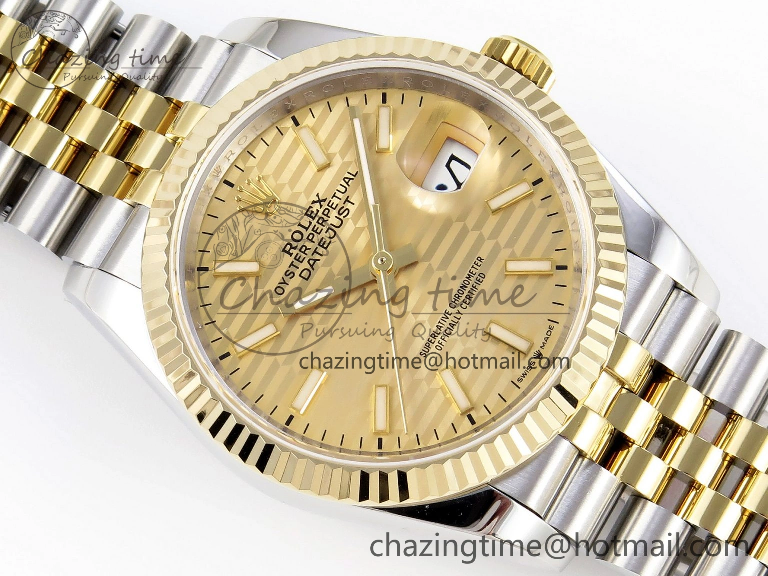 DateJust 36 SS 126233 BP Maker 1:1 Best Edition YG Textured Dial on SS YG Jubilee Bracelet A2824