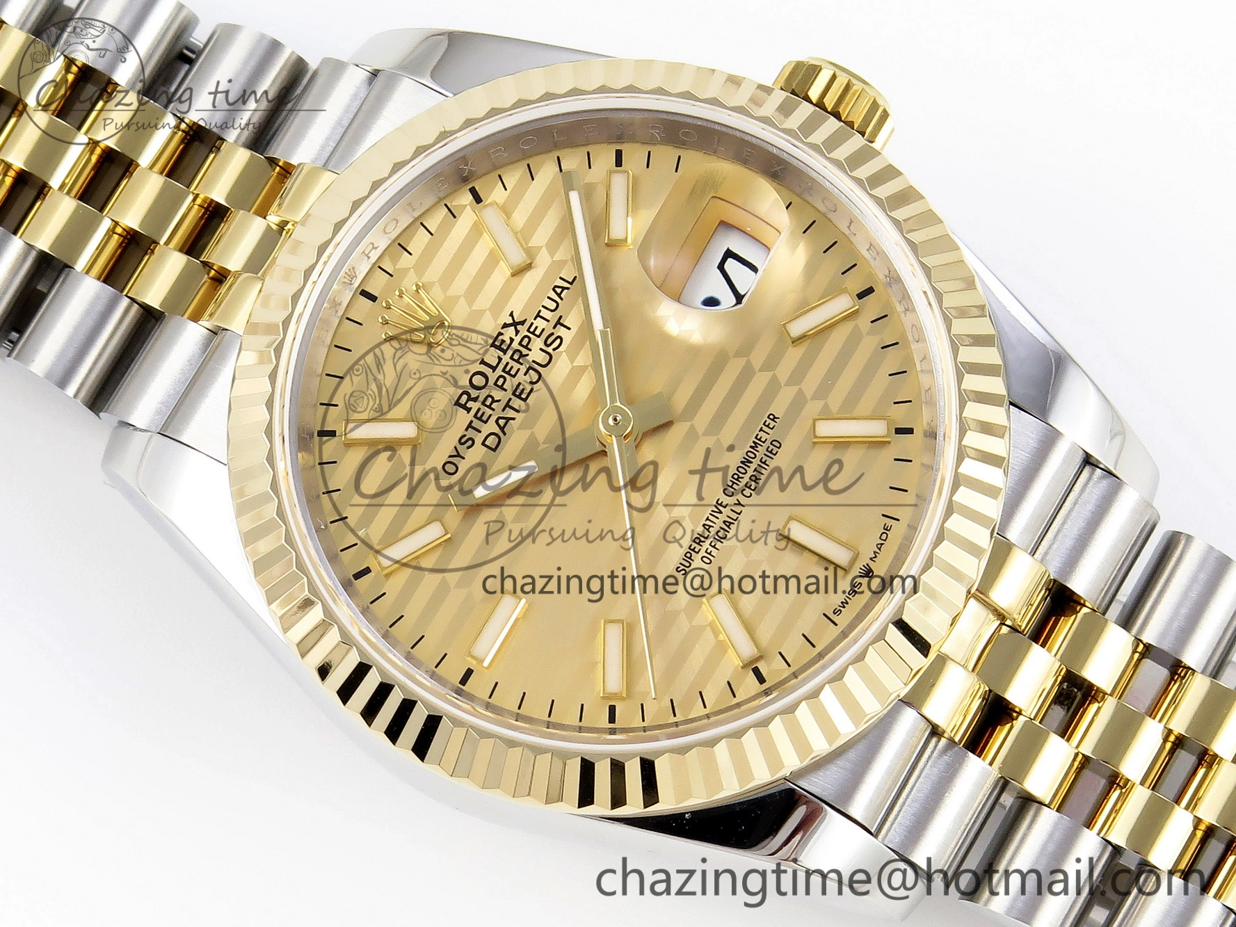 DateJust 36 SS 126233 BP Maker 1:1 Best Edition YG Textured Dial on SS YG Jubilee Bracelet A2824