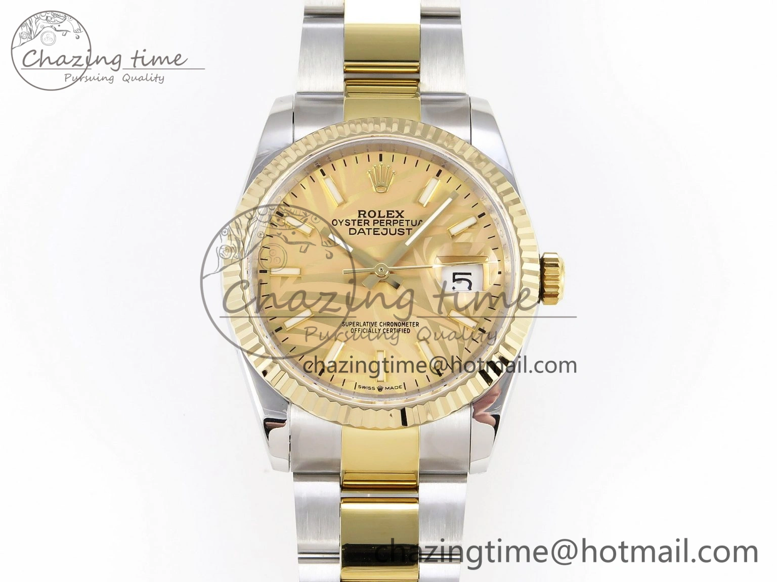 DateJust 36 SS 126233 BP Maker 1:1 Best Edition YG Textured Dial on SS YG Oyster Bracelet A2824