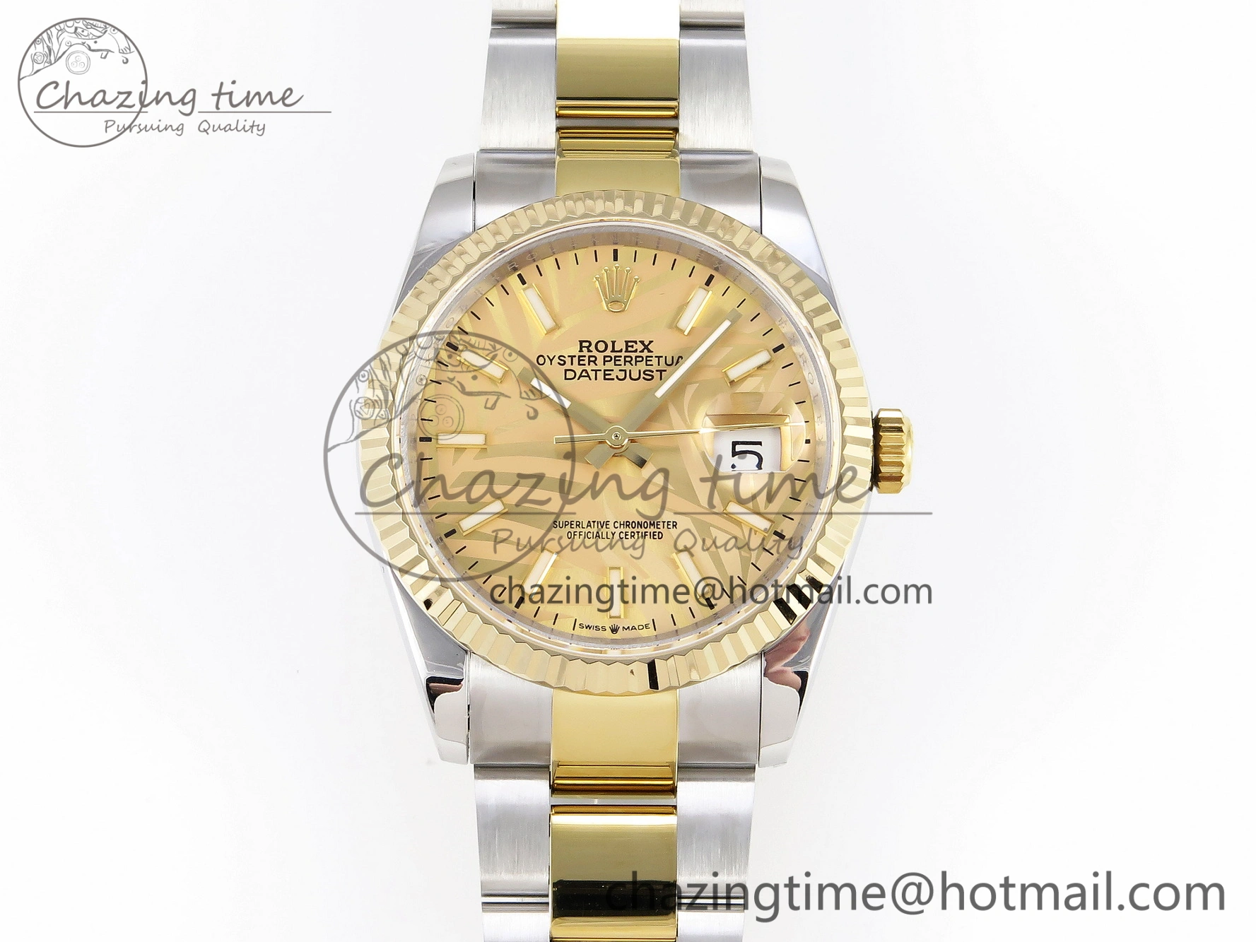 DateJust 36 SS 126233 BP Maker 1:1 Best Edition YG Textured Dial on SS YG Oyster Bracelet A2824