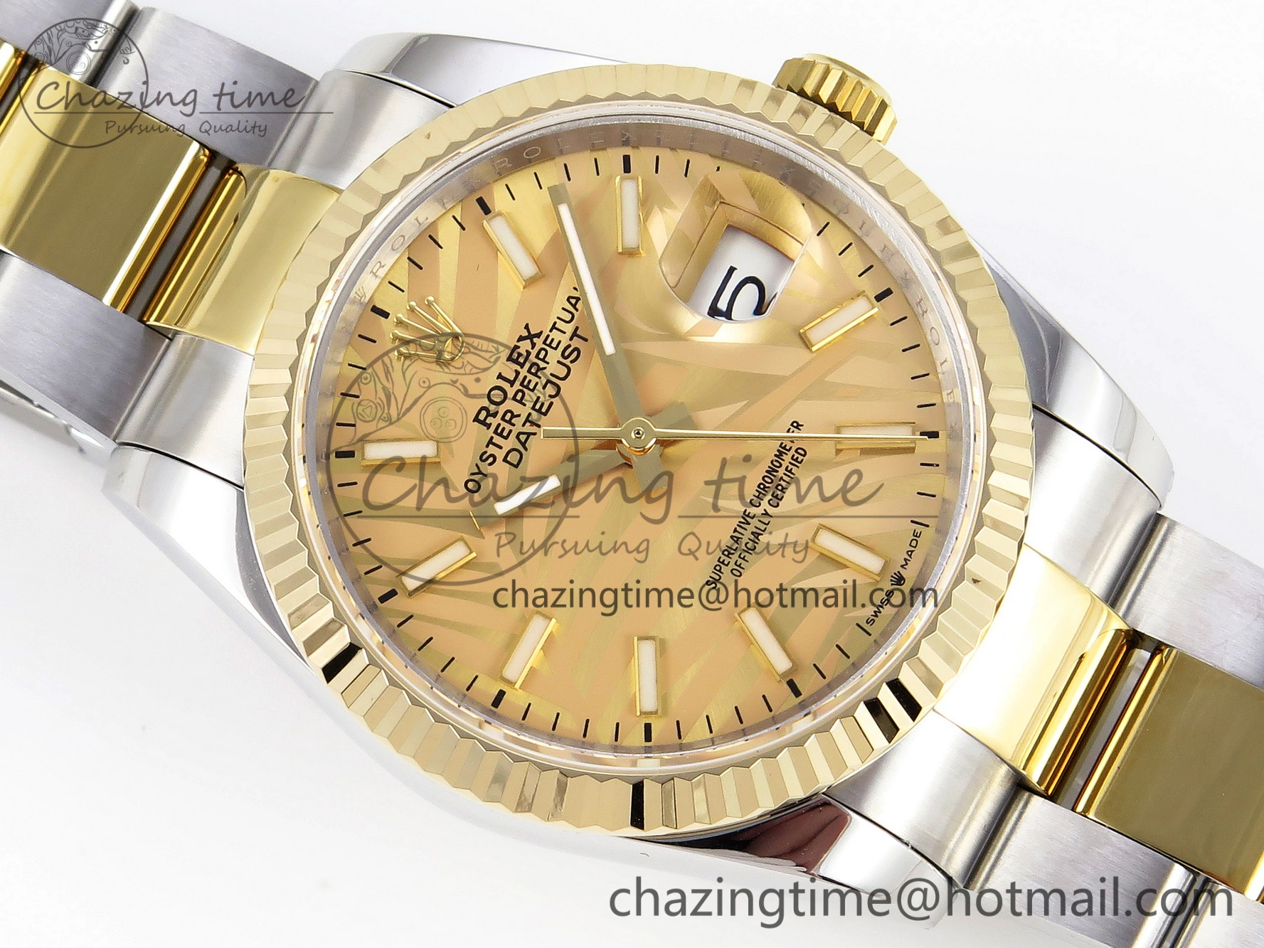 DateJust 36 SS 126233 BP Maker 1:1 Best Edition YG Textured Dial on SS YG Oyster Bracelet A2824