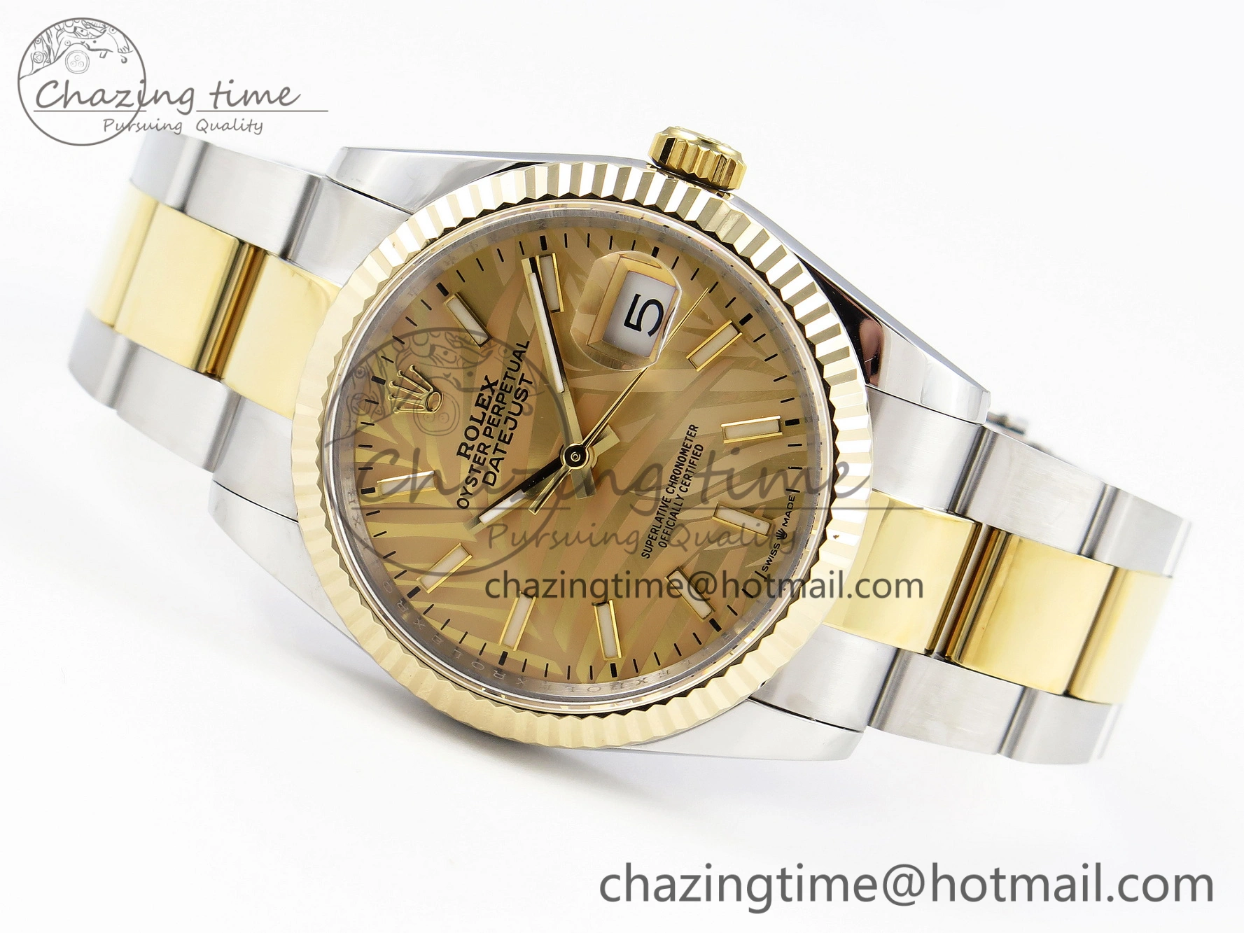 DateJust 36 SS 126233 BP Maker 1:1 Best Edition YG Textured Dial on SS YG Oyster Bracelet A2824