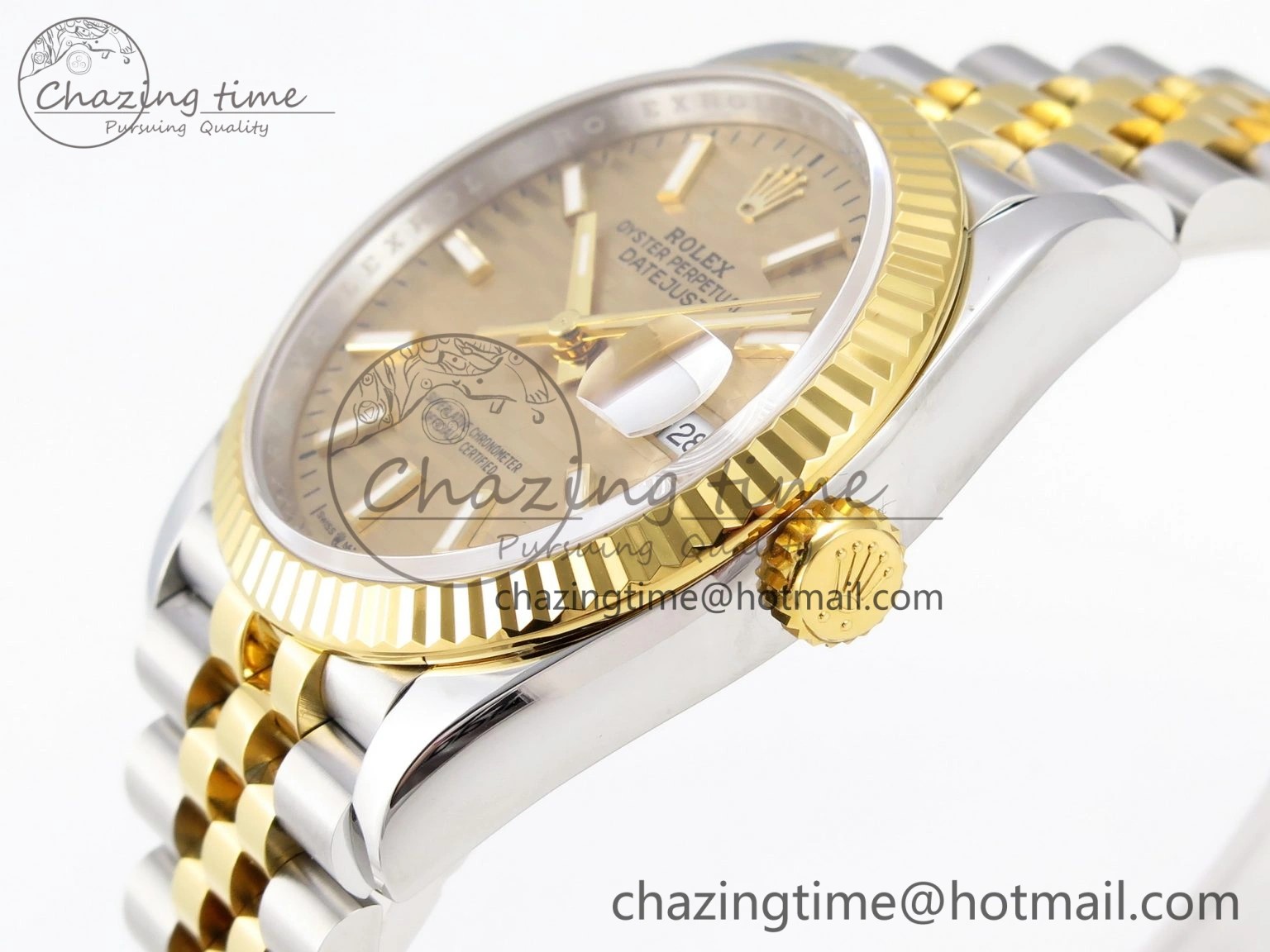 DateJust 36 SS 126233 VSF 1:1 Best Edition 904L Steel YG Textured Dial on Jubilee Bracelet VS3235
