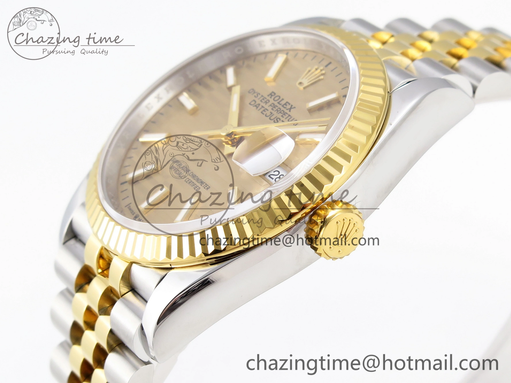 DateJust 36 SS 126233 VSF 1:1 Best Edition 904L Steel YG Textured Dial on Jubilee Bracelet VS3235