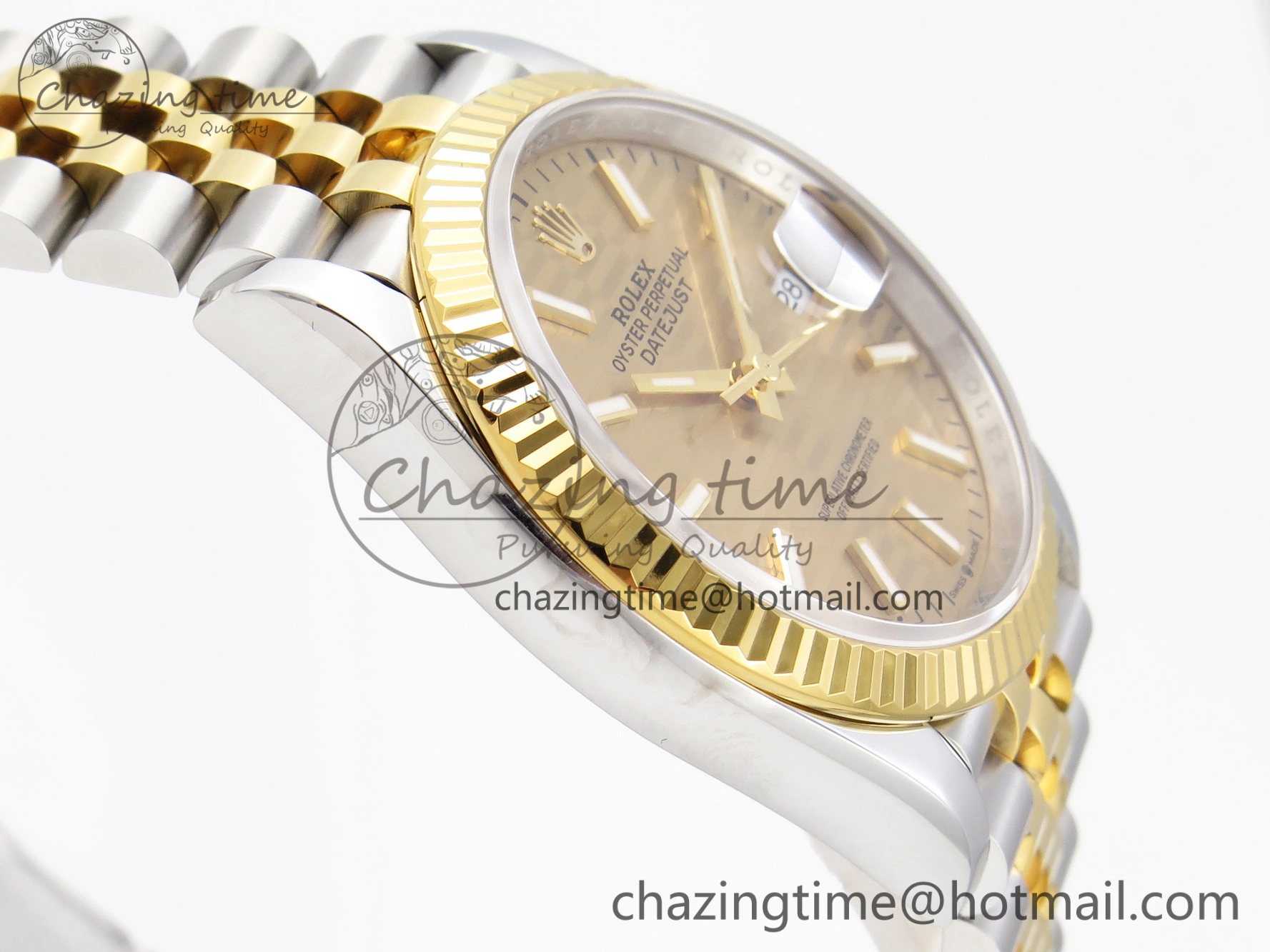 DateJust 36 SS 126233 VSF 1:1 Best Edition 904L Steel YG Textured Dial on Jubilee Bracelet VS3235