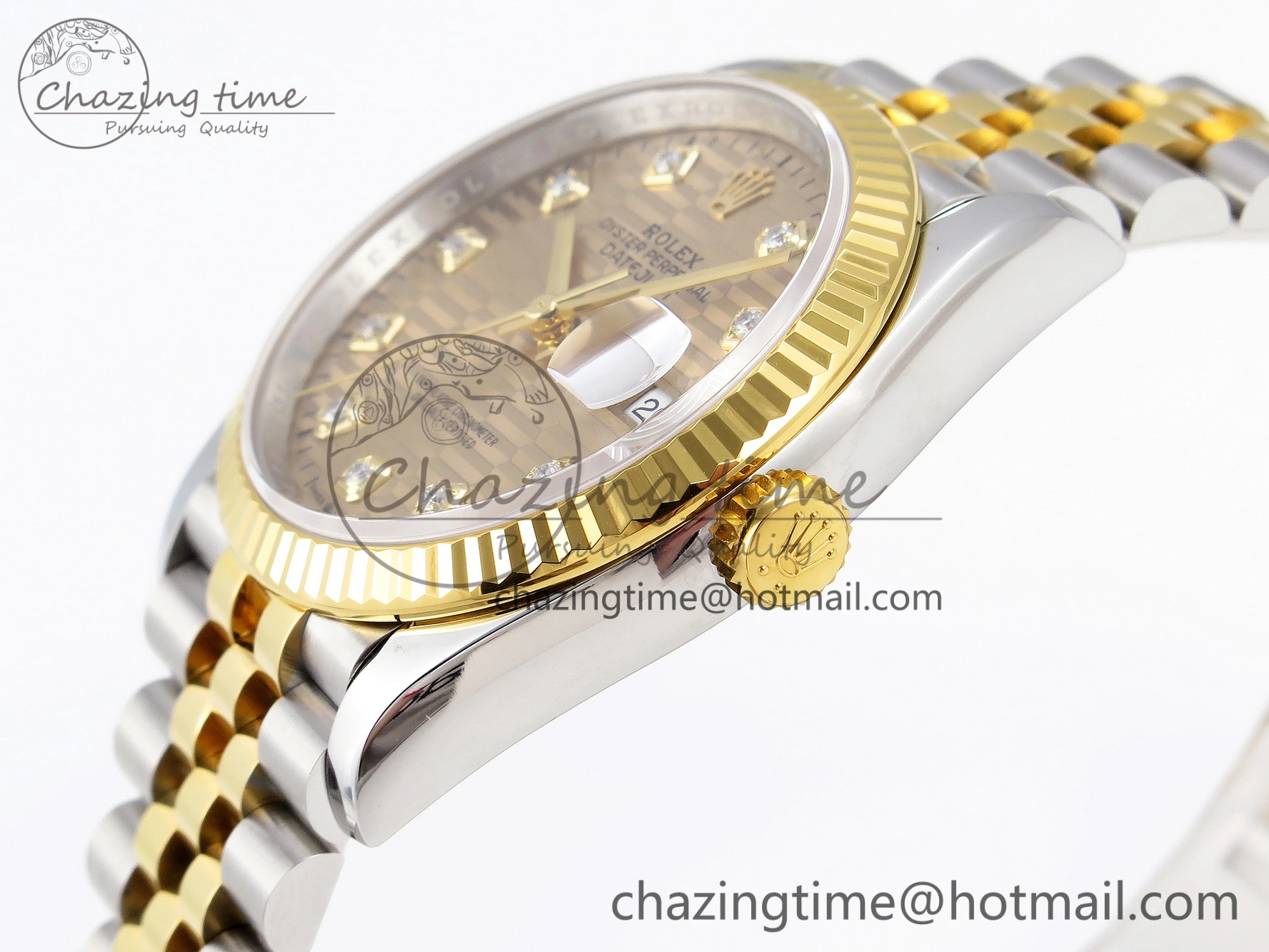 DateJust 36 SS 126233 VSF 1:1 Best Edition 904L Steel YG Textured Diamonds Dial on Jubilee Bracelet VS3235
