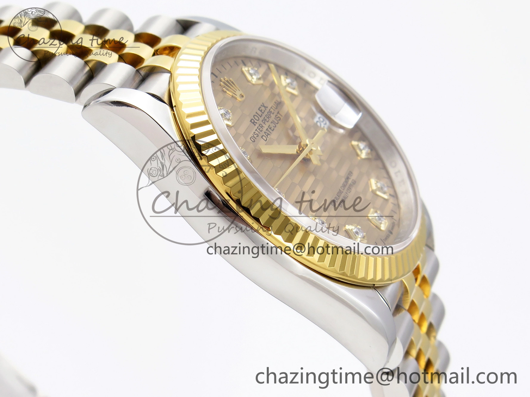DateJust 36 SS 126233 VSF 1:1 Best Edition 904L Steel YG Textured Diamonds Dial on Jubilee Bracelet VS3235