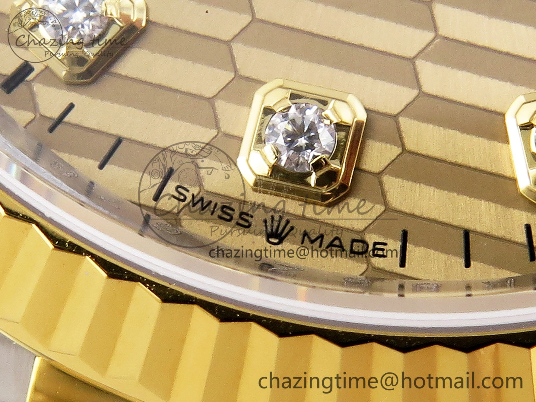 DateJust 36 SS 126233 VSF 1:1 Best Edition 904L Steel YG Textured Diamonds Dial on Jubilee Bracelet VS3235