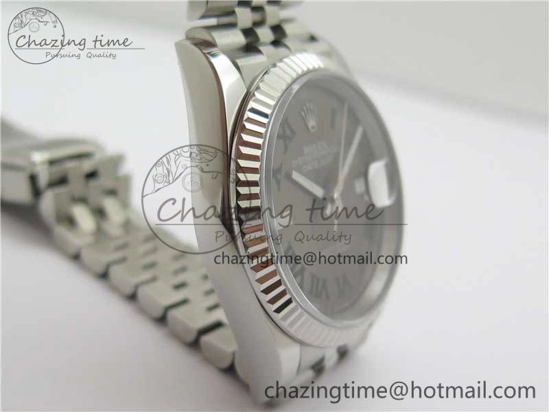 DateJust 36 SS 126234 BP Maker 1:1 Best Edition Fluted Bezel Gray Roman Dial on Jubilee Bracelet