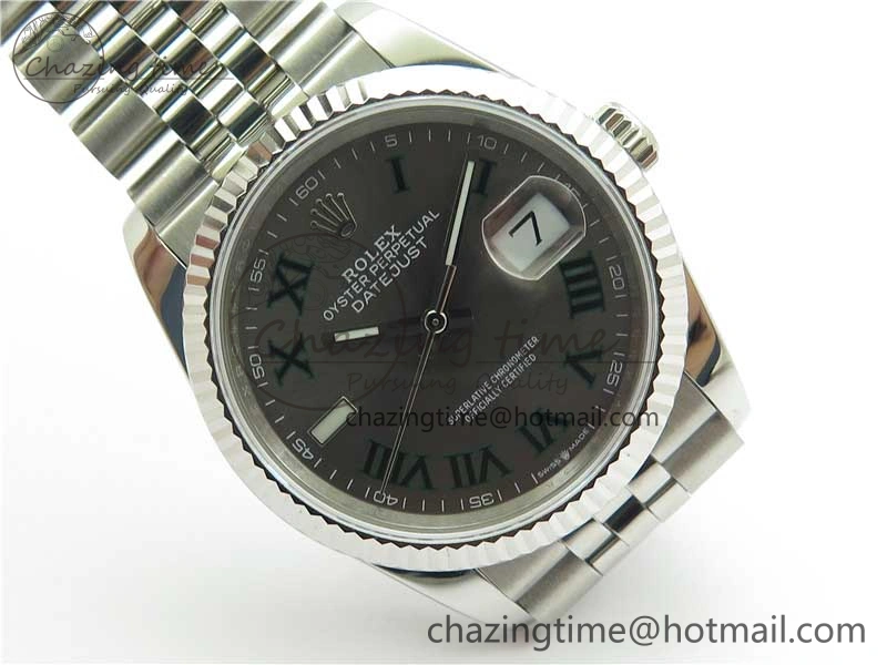 DateJust 36 SS 126234 BP Maker 1:1 Best Edition Fluted Bezel Gray Roman Dial on Jubilee Bracelet