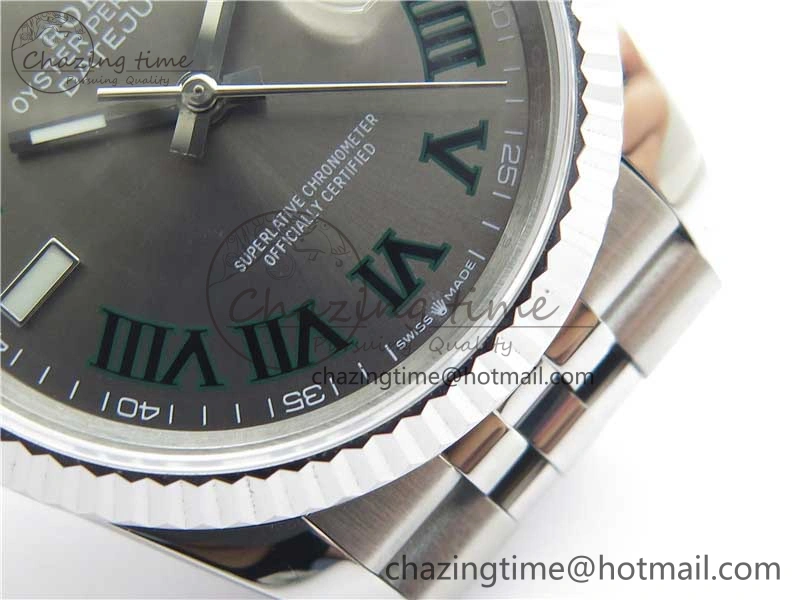 DateJust 36 SS 126234 BP Maker 1:1 Best Edition Fluted Bezel Gray Roman Dial on Jubilee Bracelet