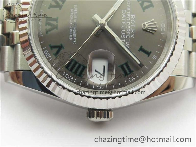 DateJust 36 SS 126234 BP Maker 1:1 Best Edition Fluted Bezel Gray Roman Dial on Jubilee Bracelet
