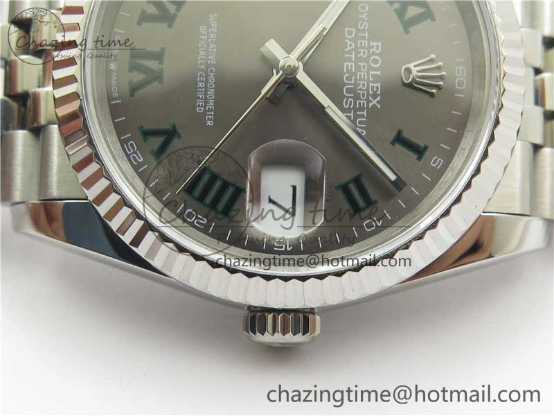 DateJust 36 SS 126234 BP Maker 1:1 Best Edition Fluted Bezel Gray Roman Dial on Jubilee Bracelet