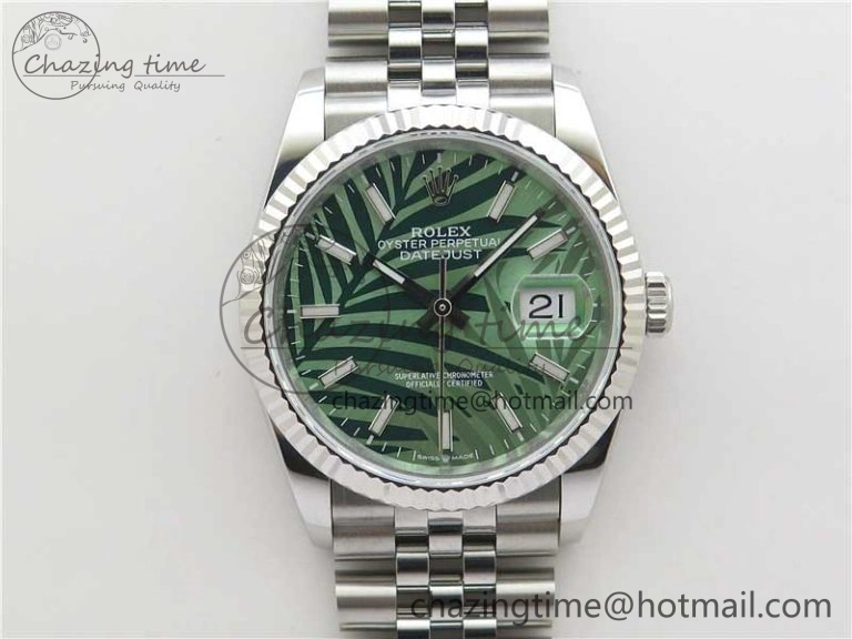 DateJust 36 SS 126234 BP Maker 1:1 Best Edition Fluted Bezel New Green Dial on Jubilee Bracelet