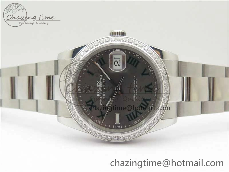 DateJust 36 SS 126234 BP Maker 1:1 Best Edition Gray Roman Dial on Oyster Bracelet