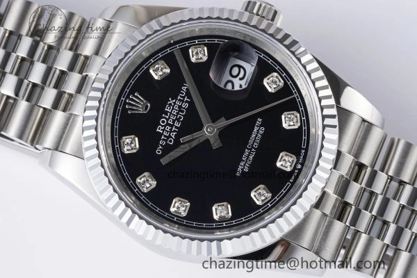 DateJust 36 SS 126234 JDF 904L Steel Black Dial Stick Markers on Jubilee Bracelet V2