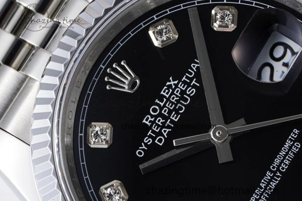 DateJust 36 SS 126234 JDF 904L Steel Black Dial Stick Markers on Jubilee Bracelet V2