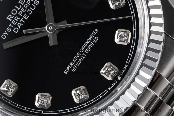 DateJust 36 SS 126234 JDF 904L Steel Black Dial Stick Markers on Jubilee Bracelet V2