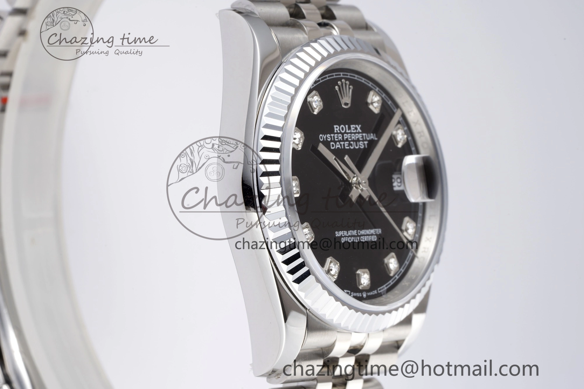 DateJust 36 SS 126234 JDF 904L Steel Black Dial Stick Markers on Jubilee Bracelet V2
