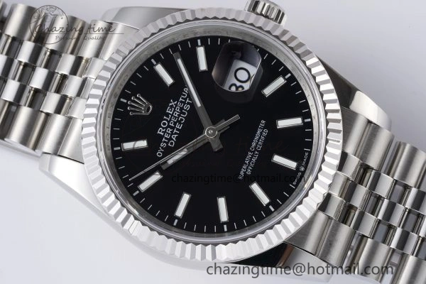 DateJust 36 SS 126234 JDF 904L Steel Black Dial Stick Markers on Jubilee Bracelet V2