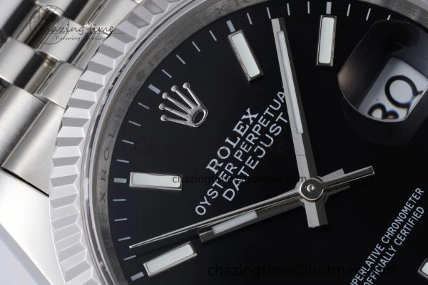 DateJust 36 SS 126234 JDF 904L Steel Black Dial Stick Markers on Jubilee Bracelet V2