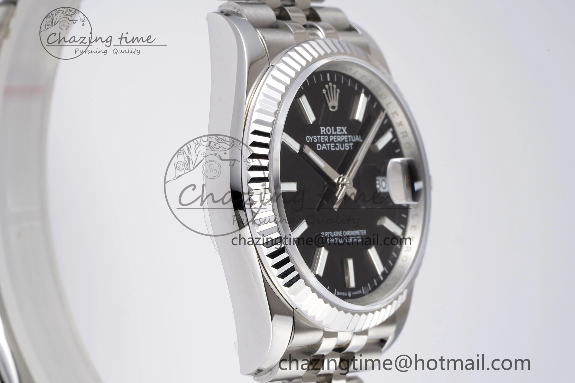 DateJust 36 SS 126234 JDF 904L Steel Black Dial Stick Markers on Jubilee Bracelet V2
