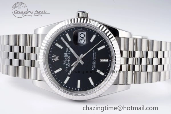 DateJust 36 SS 126234 JDF 904L Steel Black Dial Stick Markers on Jubilee Bracelet V2
