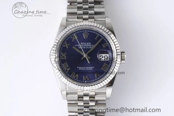 DateJust 36 SS 126234 JDF 904L Steel Blue Dial Roman Markers on Jubilee Bracelet V2