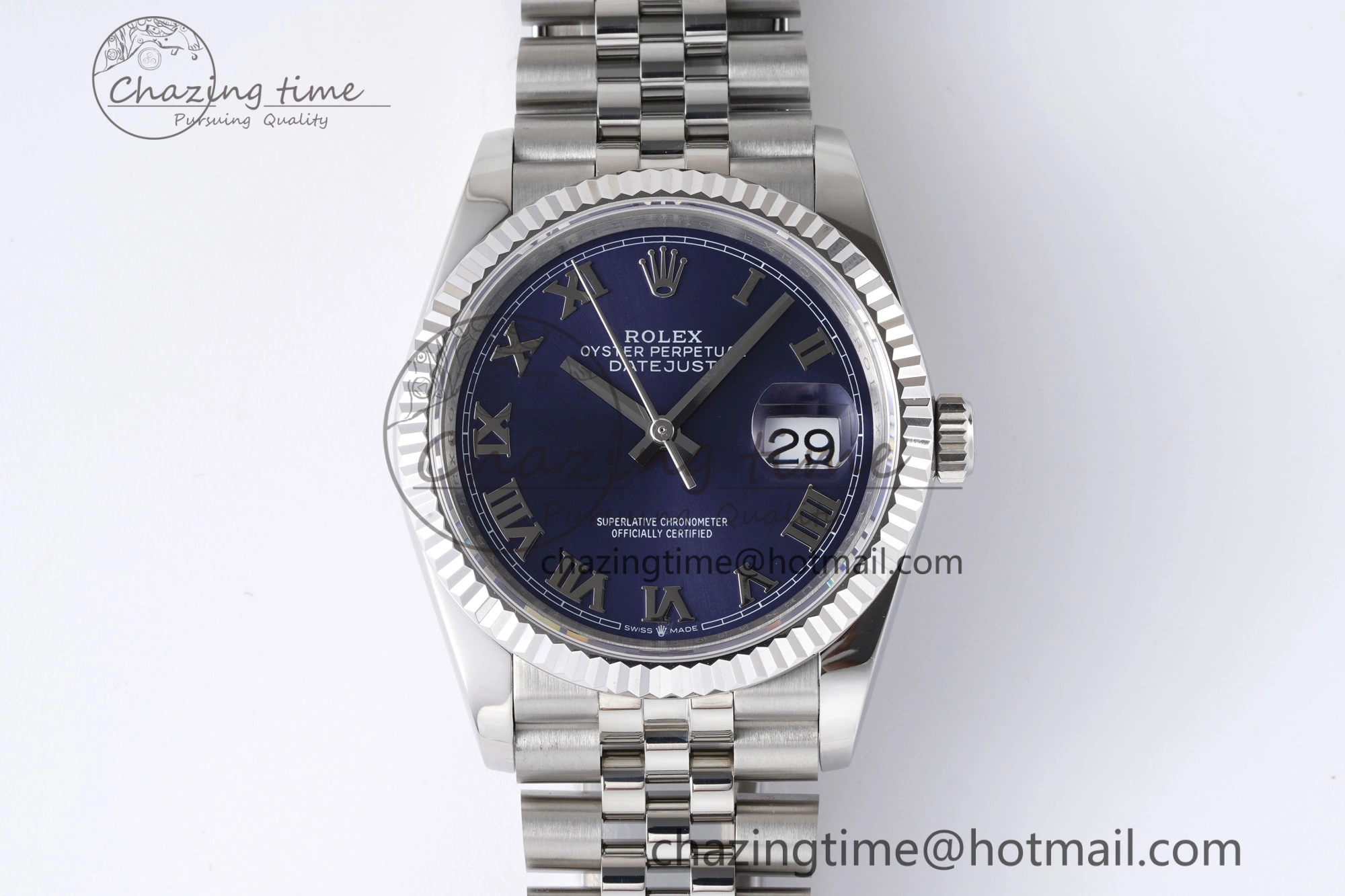 DateJust 36 SS 126234 JDF 904L Steel Blue Dial Roman Markers on Jubilee Bracelet V2