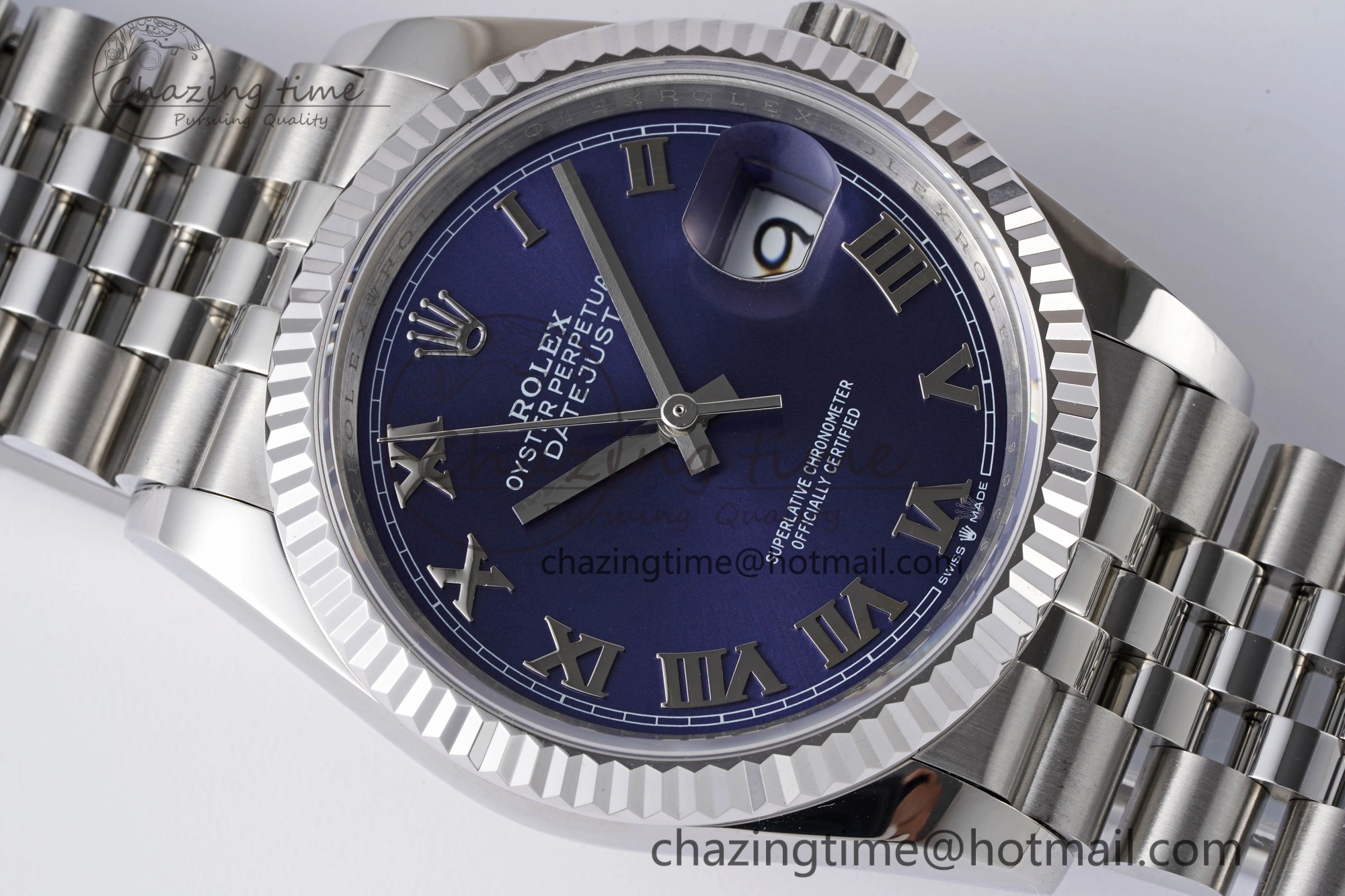DateJust 36 SS 126234 JDF 904L Steel Blue Dial Roman Markers on Jubilee Bracelet V2