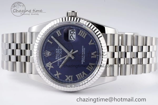 DateJust 36 SS 126234 JDF 904L Steel Blue Dial Roman Markers on Jubilee Bracelet V2