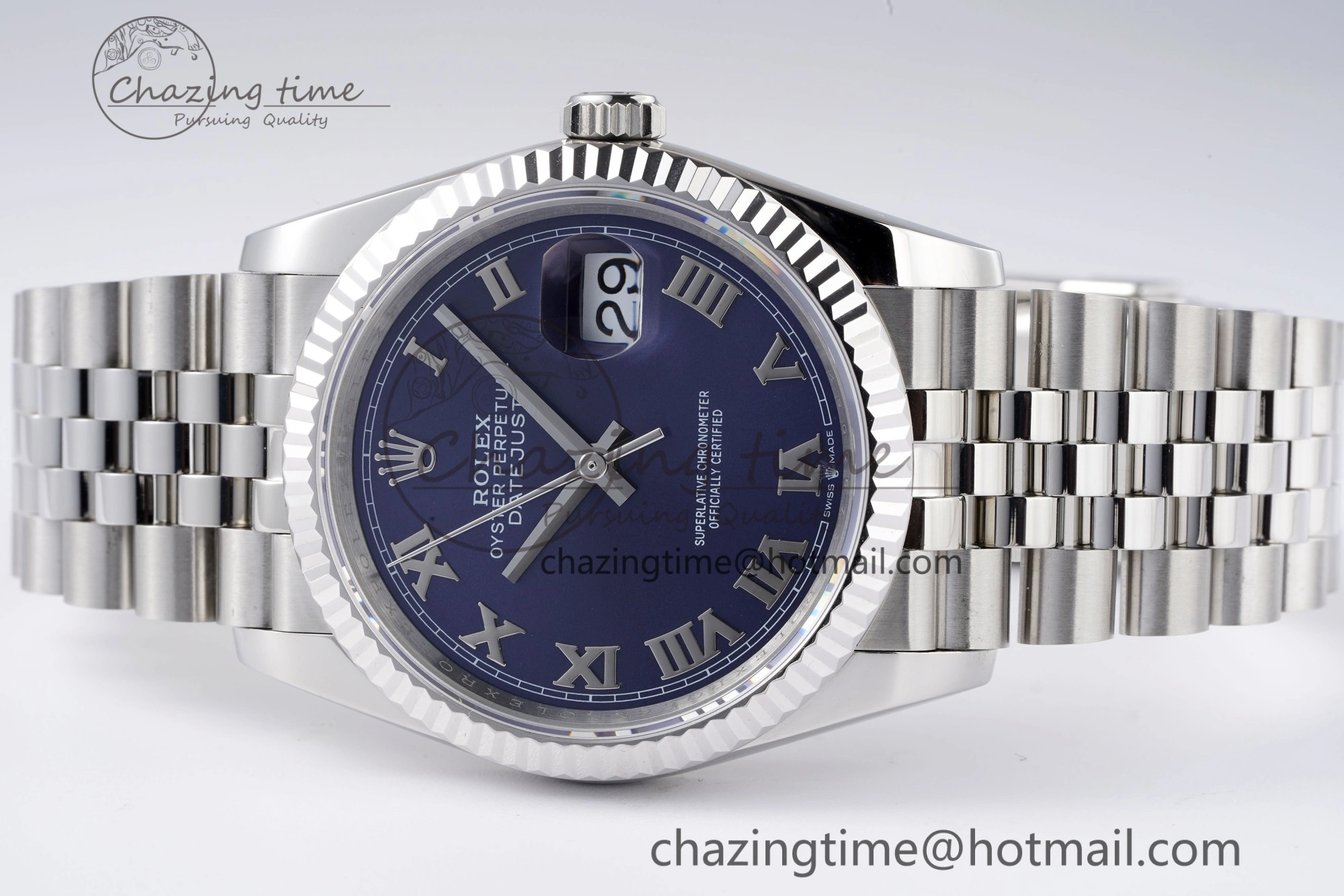 DateJust 36 SS 126234 JDF 904L Steel Blue Dial Roman Markers on Jubilee Bracelet V2
