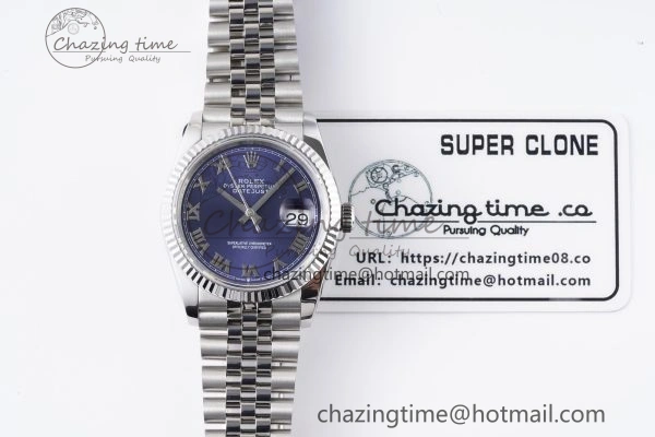 DateJust 36 SS 126234 JDF 904L Steel Blue Dial Roman Markers on Jubilee Bracelet V2