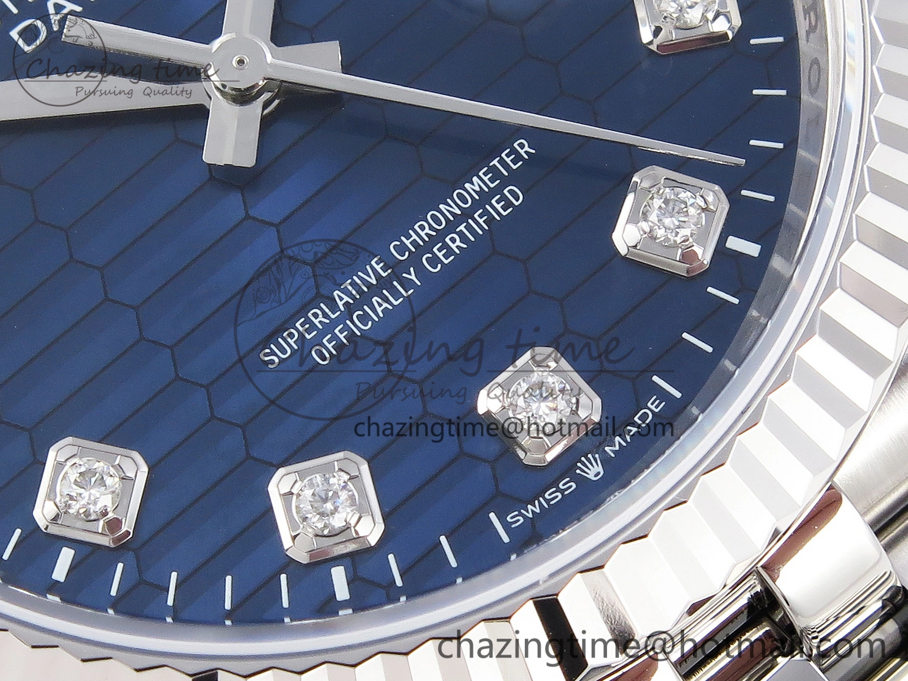 DateJust 36 SS 126234 VSF 1:1 Best Edition 904L Steel Blue Textured Diamonds Dial on Jubilee Bracelet VS3235