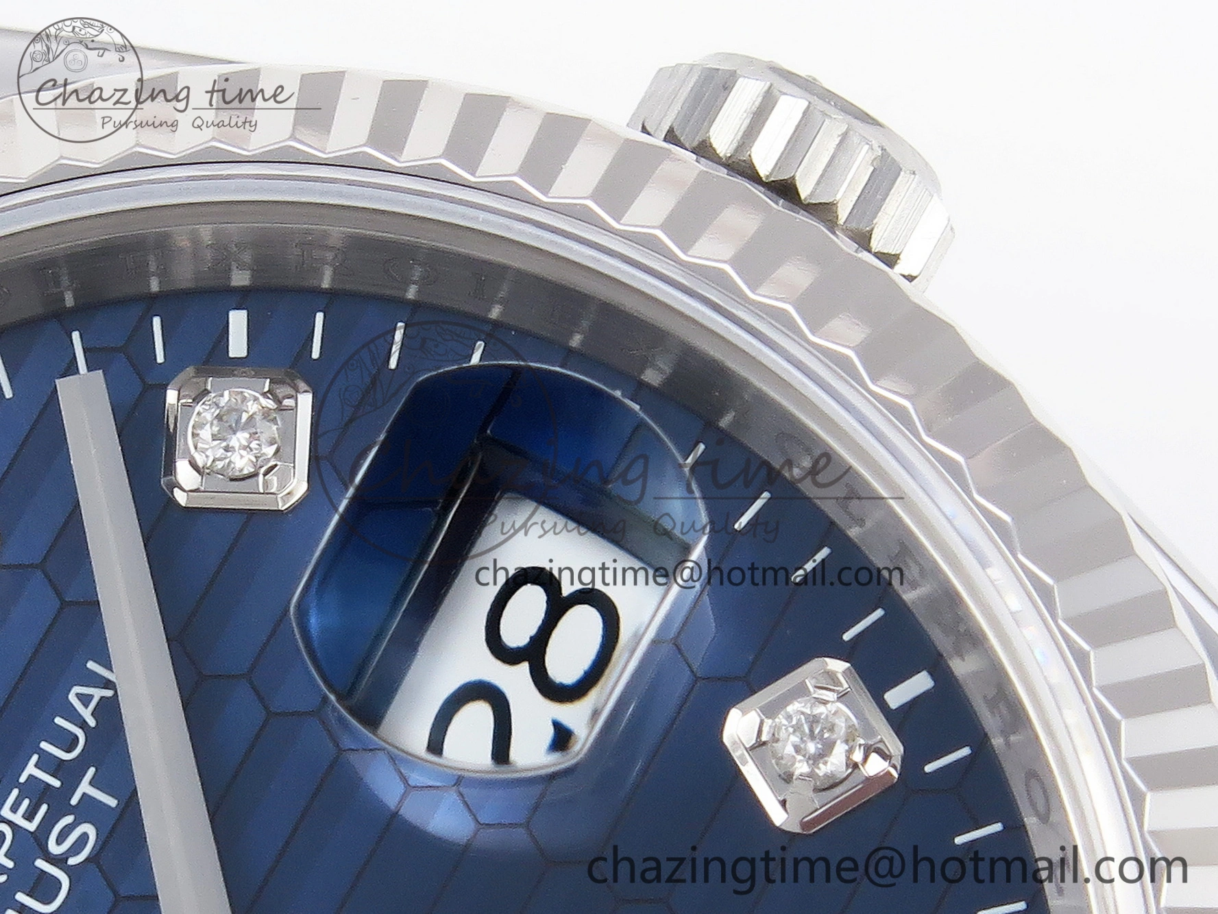 DateJust 36 SS 126234 VSF 1:1 Best Edition 904L Steel Blue Textured Diamonds Dial on Jubilee Bracelet VS3235