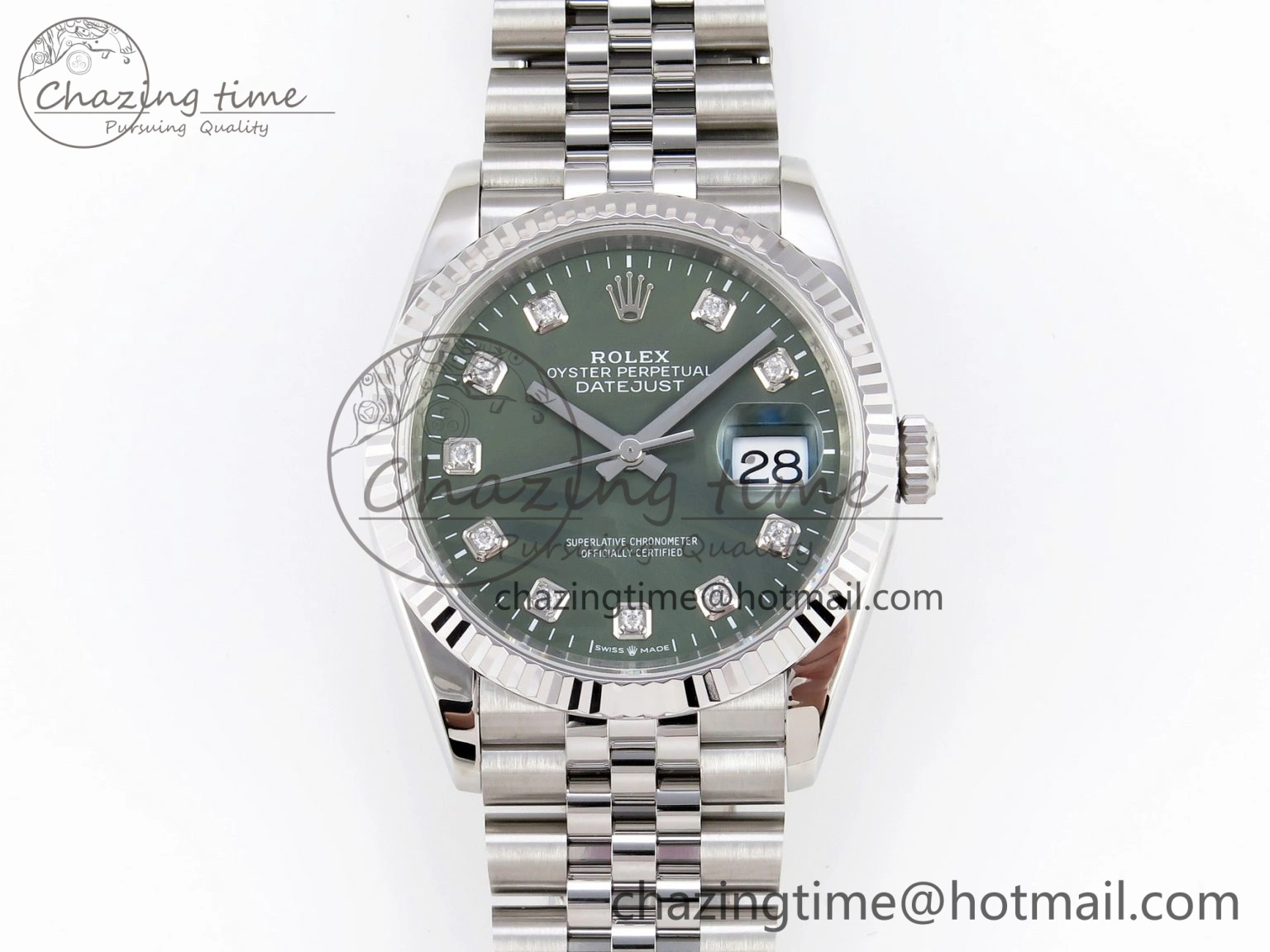 DateJust 36 SS 126234 VSF 1:1 Best Edition 904L Steel Green Leaf Diamonds Dial on Jubilee Bracelet VS3235