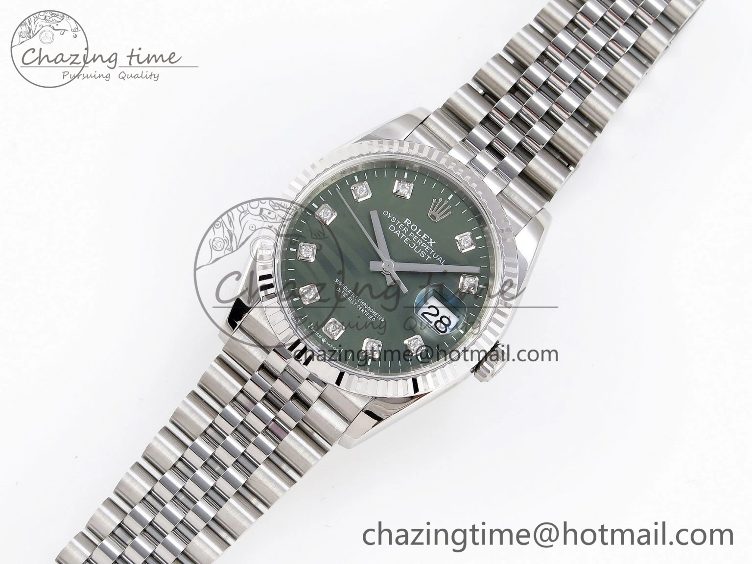 DateJust 36 SS 126234 VSF 1:1 Best Edition 904L Steel Green Leaf Diamonds Dial on Jubilee Bracelet VS3235