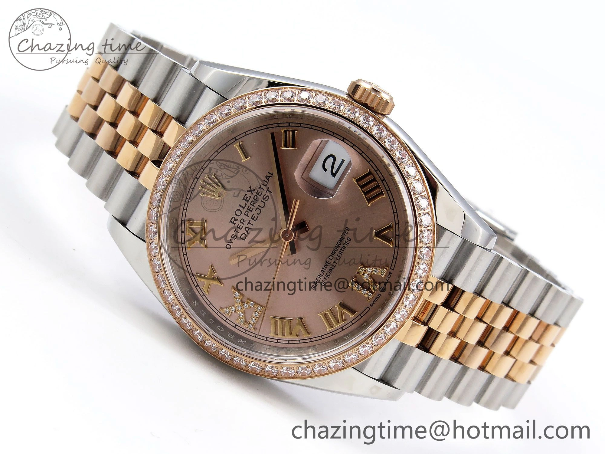 DateJust 36 SS 126281rbr VSF 1:1 Best Edition 904L Steel RG Roman Dial on Jubilee Bracelet VS3235