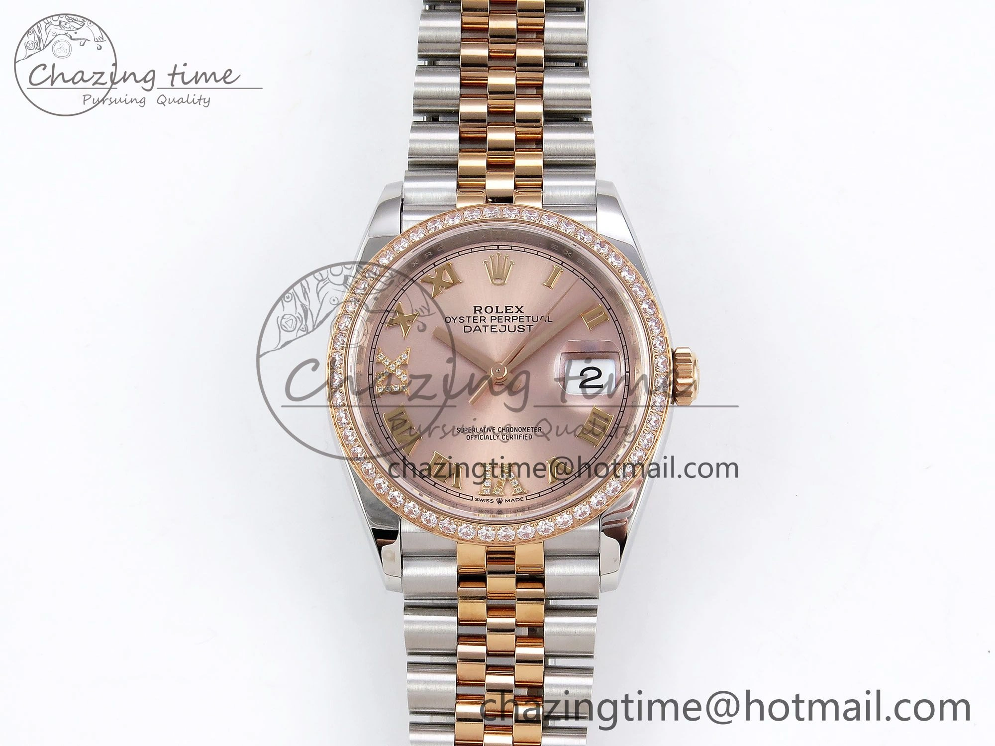 DateJust 36 SS 126281rbr VSF 1:1 Best Edition 904L Steel RG Roman Dial on Jubilee Bracelet VS3235