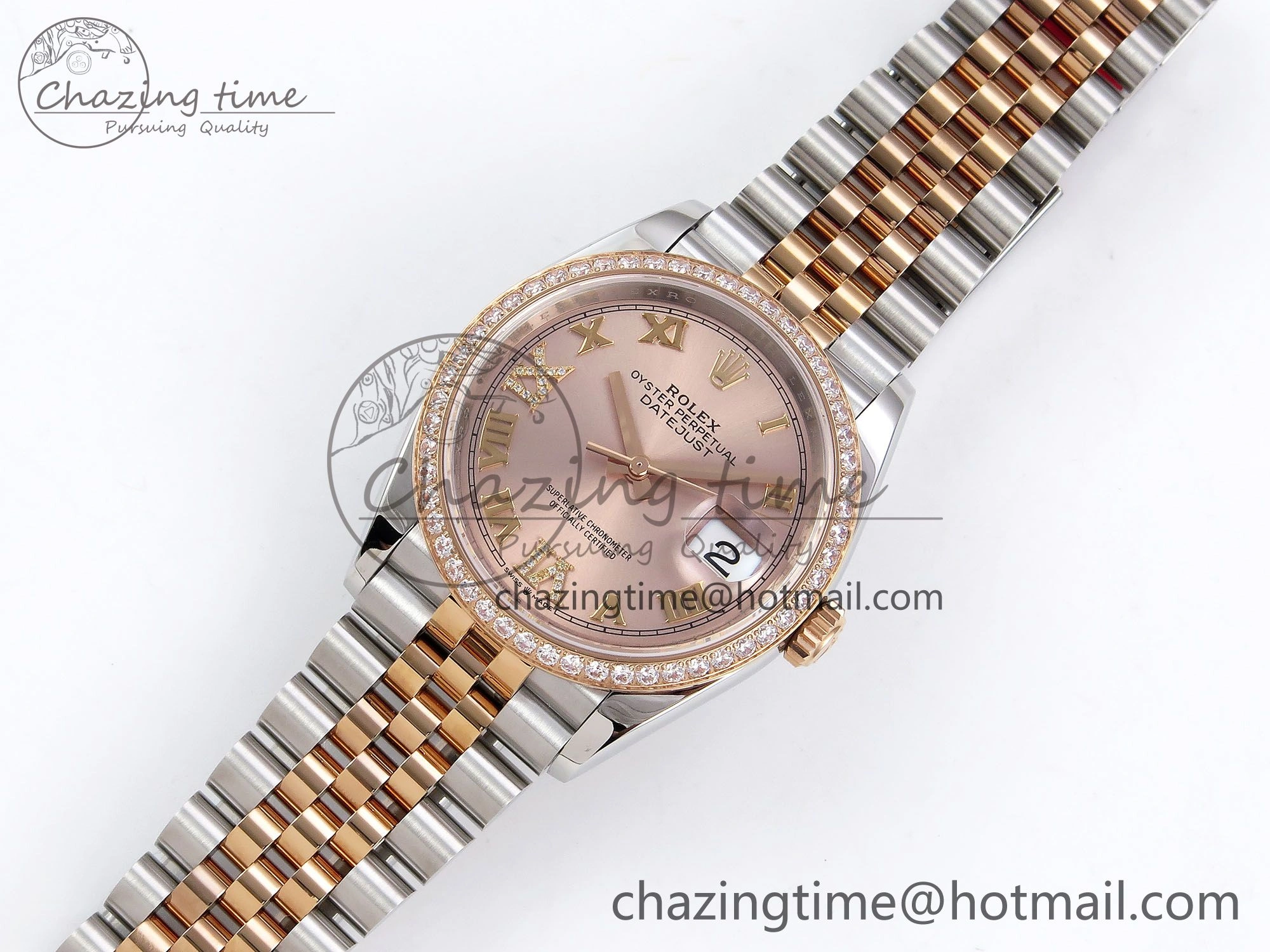 DateJust 36 SS 126281rbr VSF 1:1 Best Edition 904L Steel RG Roman Dial on Jubilee Bracelet VS3235