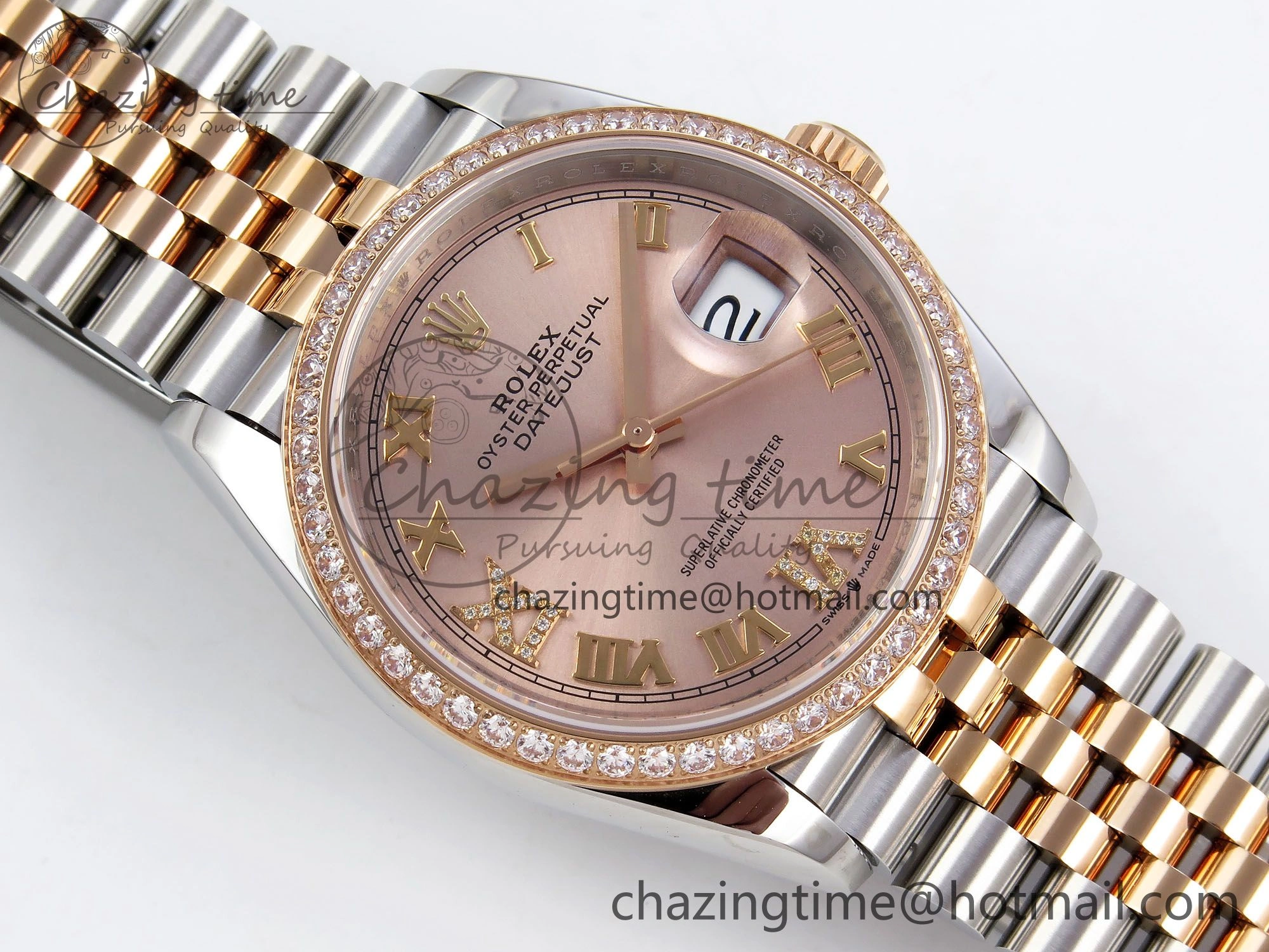 DateJust 36 SS 126281rbr VSF 1:1 Best Edition 904L Steel RG Roman Dial on Jubilee Bracelet VS3235