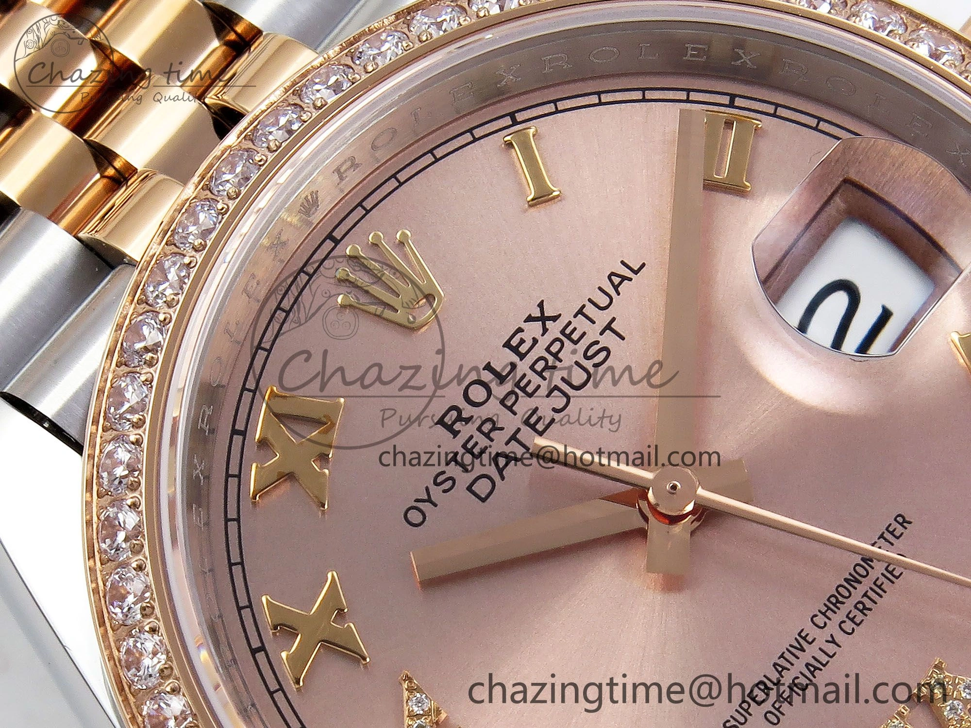 DateJust 36 SS 126281rbr VSF 1:1 Best Edition 904L Steel RG Roman Dial on Jubilee Bracelet VS3235