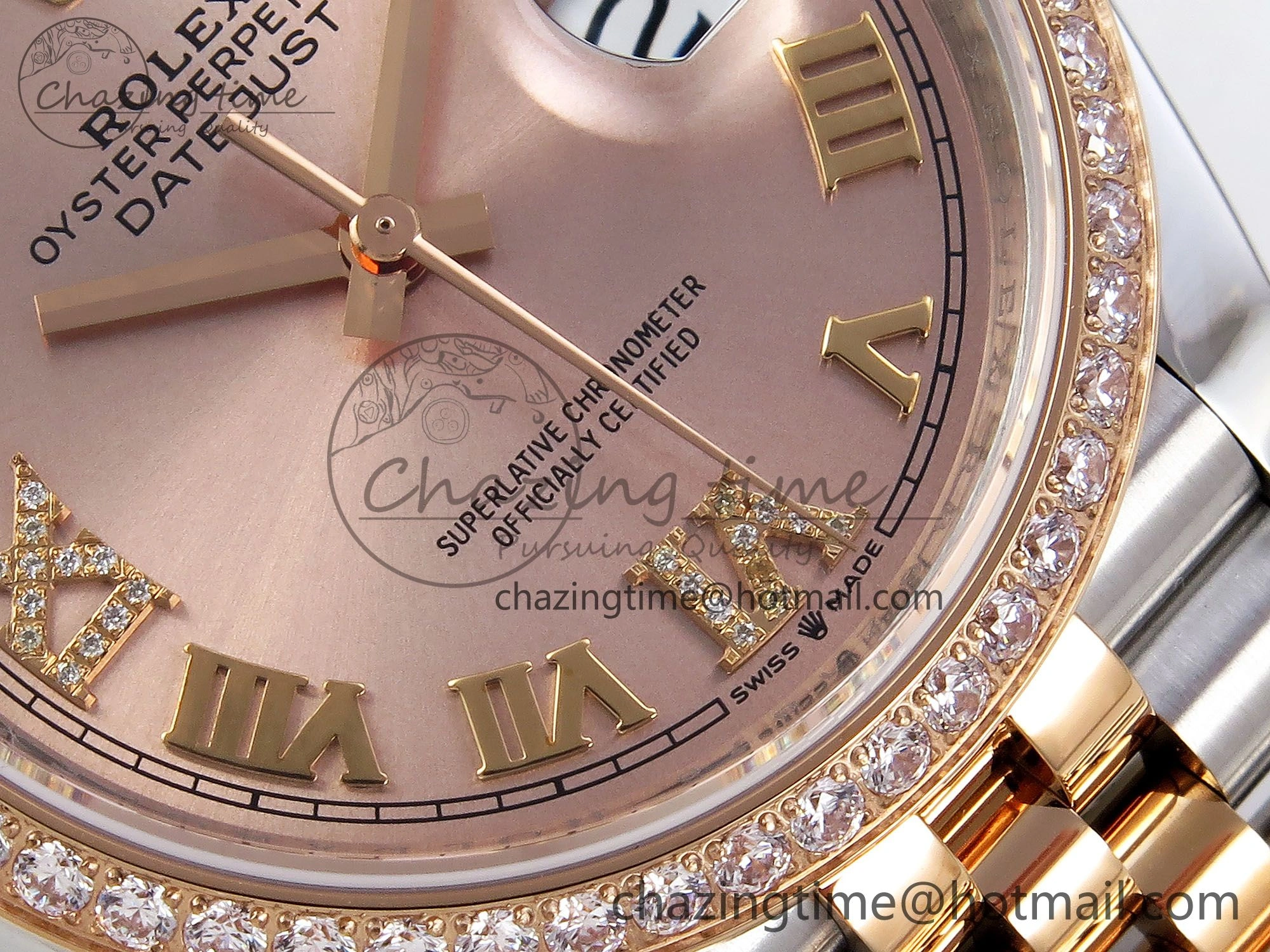 DateJust 36 SS 126281rbr VSF 1:1 Best Edition 904L Steel RG Roman Dial on Jubilee Bracelet VS3235