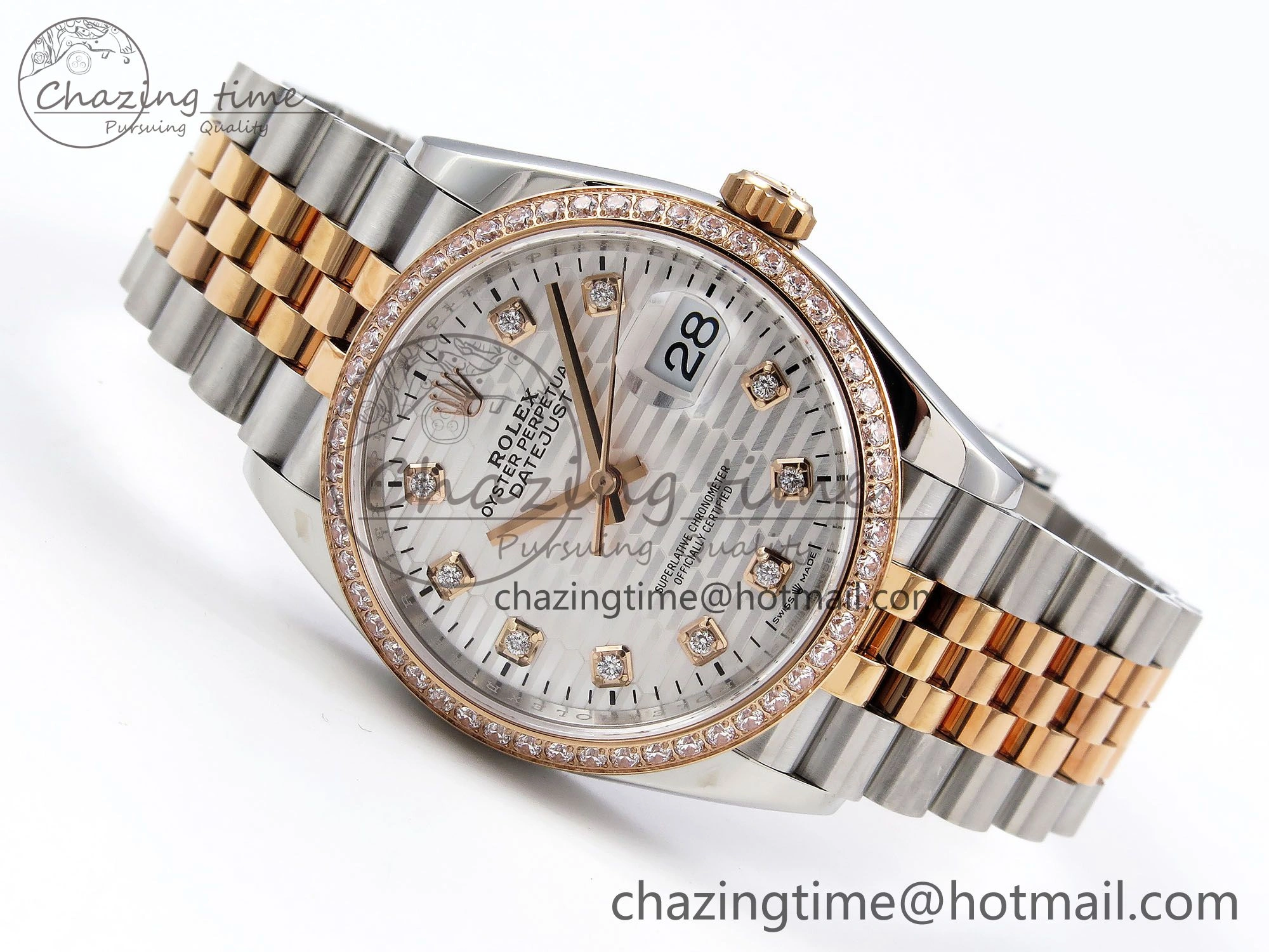 DateJust 36 SS 126281rbr VSF 1:1 Best Edition 904L Steel Silver Textured Dial on Jubilee Bracelet VS3235